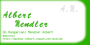 albert mendler business card
